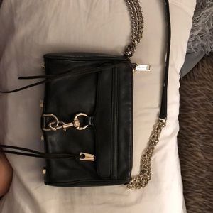 Rebecca Minkoff black and gold satchel